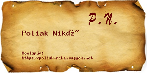 Poliak Niké névjegykártya